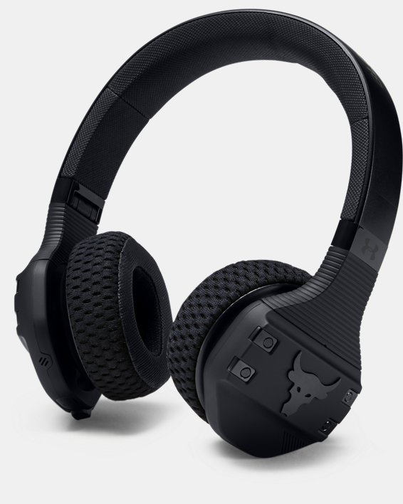 UA Sport Wireless Train Headphones — Project Rock Edition, Black, pdpMainDesktop image number 0